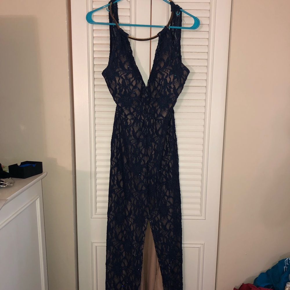 Navy Blue and Gold Dress
